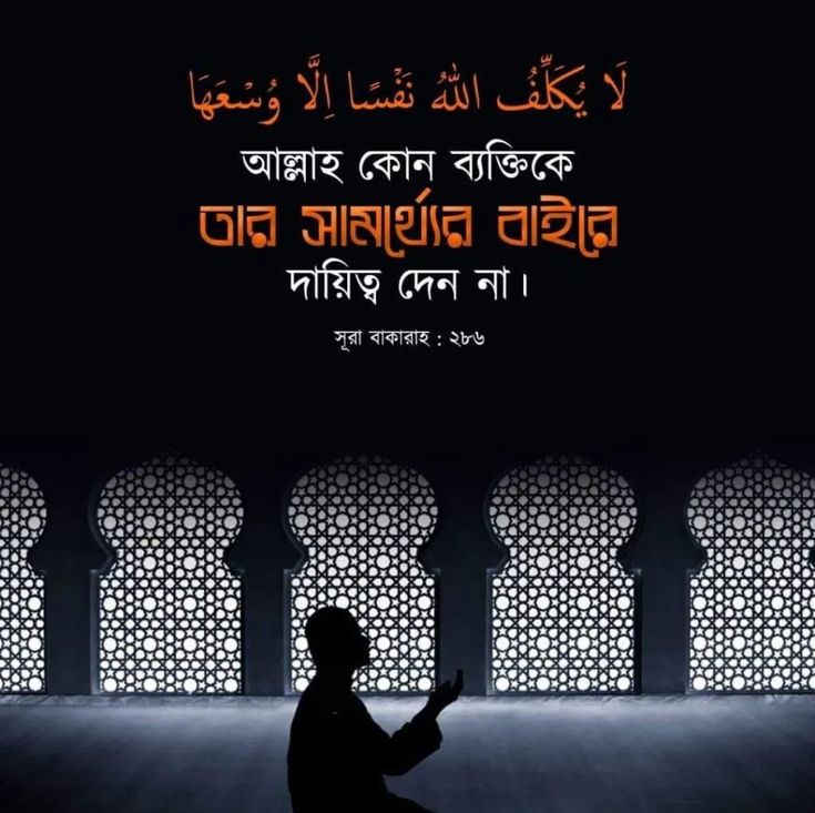 আয়াত: আল্লাহ কারো সাধ্যের বাইরে দায়িত্ব দেন না